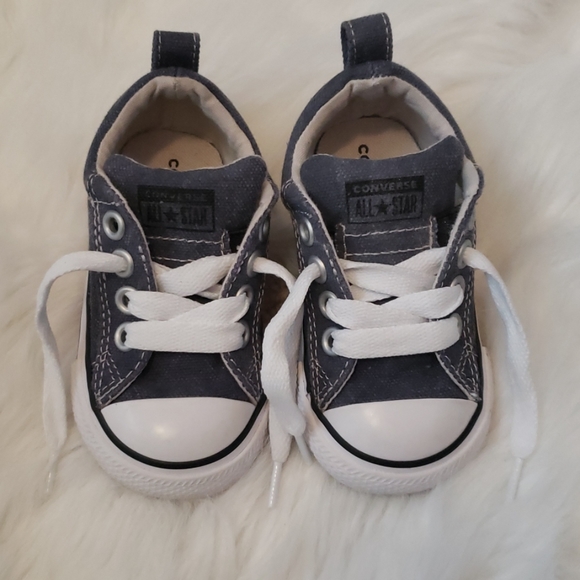 Converse Other - Converse denim baby boy shoes Size 5. Like New!
